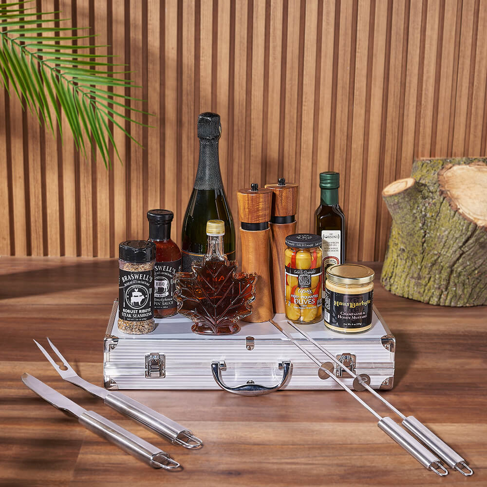 The Sparkling Grill Master Set, sparkling wine gift, sparkling wine, champagne gift, champagne, grill gift, grill, New York City delivery