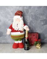 Santa & Gourmet Chocolates with Champagne Gift Set, champagne gift baskets, gourmet gifts, gifts