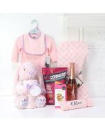 LITTLE MISS PINK BABY GIRL GIFT BASKET, baby girl gift basket, welcome home baby gifts, new parent gifts