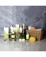 Deluxe Eucalyptus & Champagne Spa Gift Set, champagne gift baskets, spa gift baskets, spa gifts, gift baskets