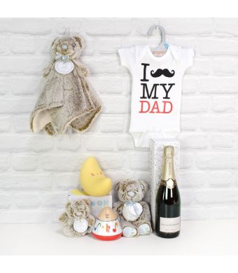Light of Dad’s Life Gift Basket with Champagne, baby gift baskets,baby gifts