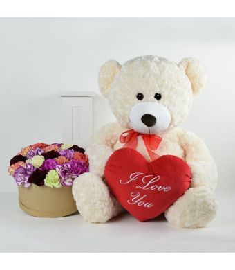 "I Love You" Flower & Plush Gift