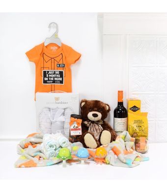 Deluxe Baby Bear Celebration Set, baby gift baskets, baby boy, baby gift, new parent, baby, wine gift basket
