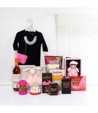 Mommy & Daughter Luxury Gift Set, baby gift baskets, baby boy, baby gift, new parent, baby, champagne
