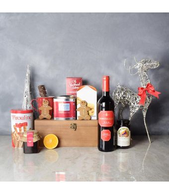 Christmas Tea & Treat Gift Set, wine gift baskets, gourmet gifts, gifts