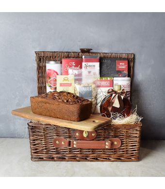 Banana Bread Picnic Gift Basket, gourmet gift baskets, gourmet gifts, gifts
