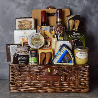 Deluxe Wine & Cheese Gift Basket Manchester